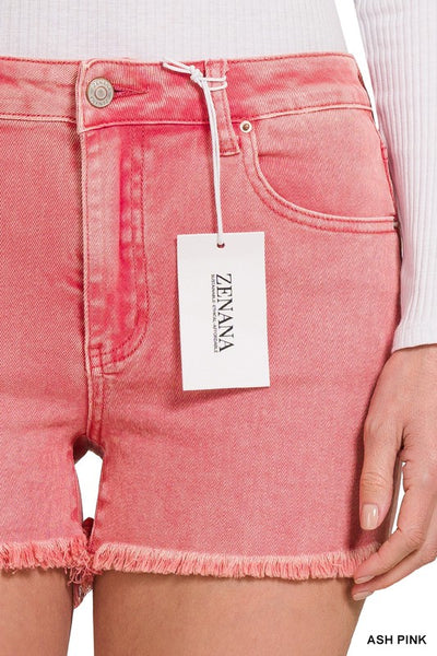 ***DOORBUSTER*** It's About Time Colored Denim Shorts in Ash Pink