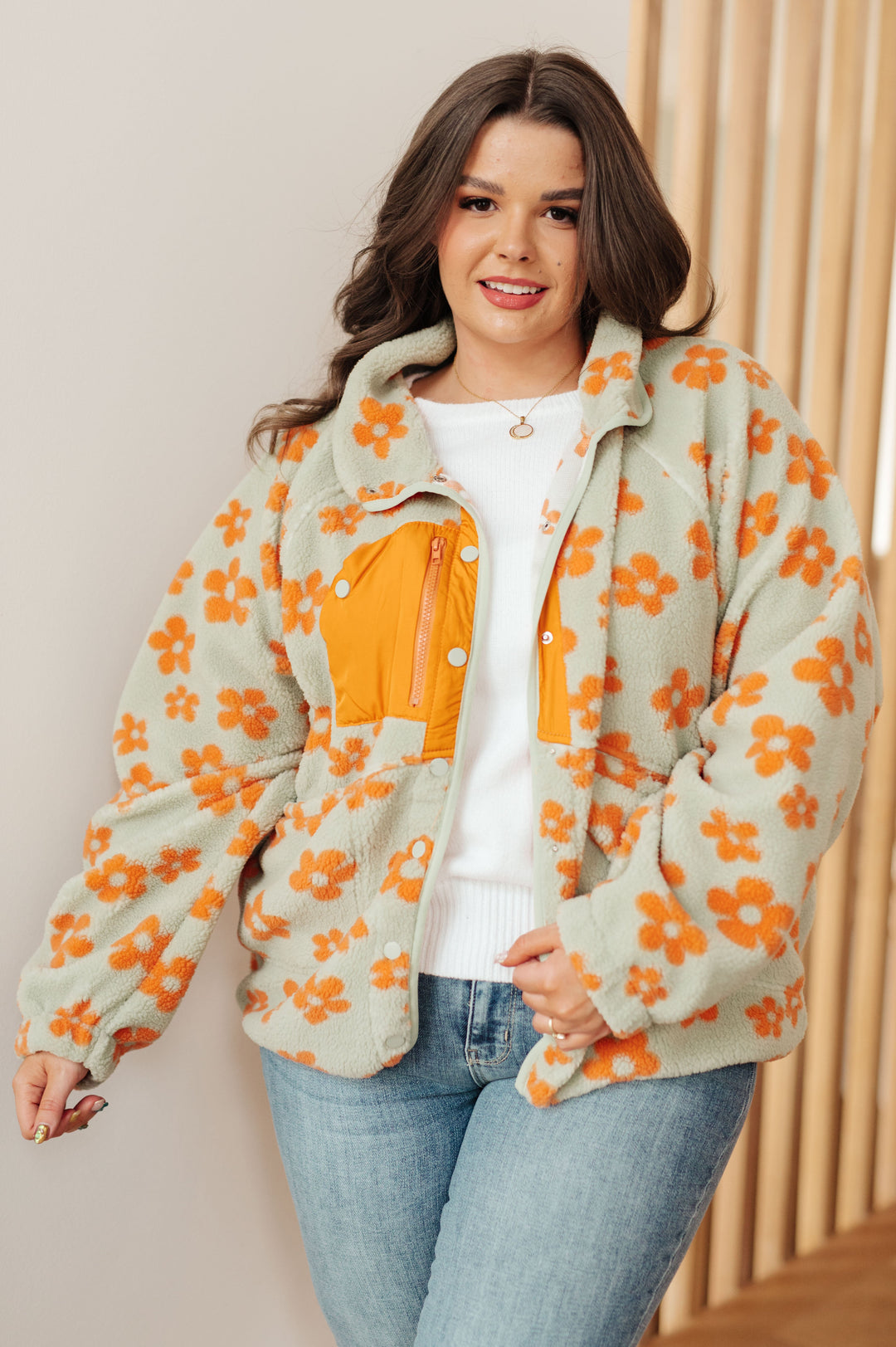 Love It Don't Leave It Floral Fleece Jacket – Poppy and Seed