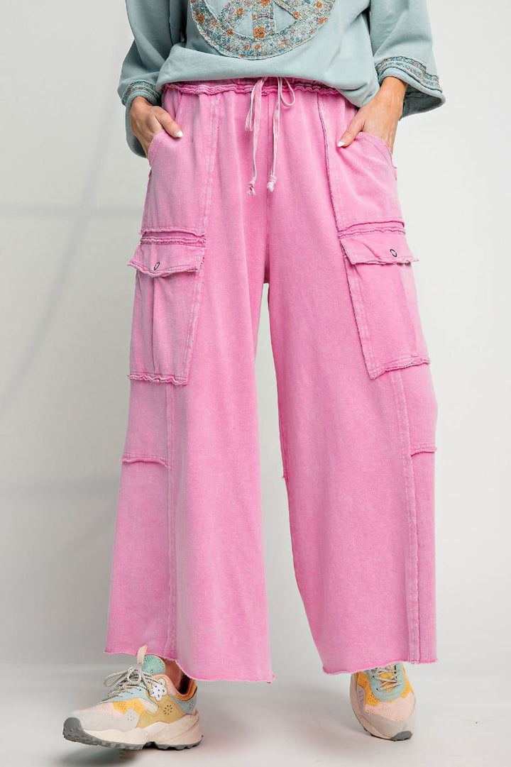 パンツ Melt the lady bumpy smocking pants Smocking Grey Belted Wide Leg Pants