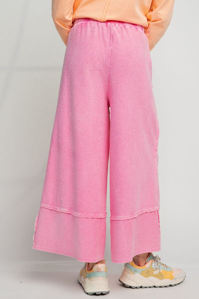 Let's Chill Comfy Wide Leg Pants in Hot Pink
